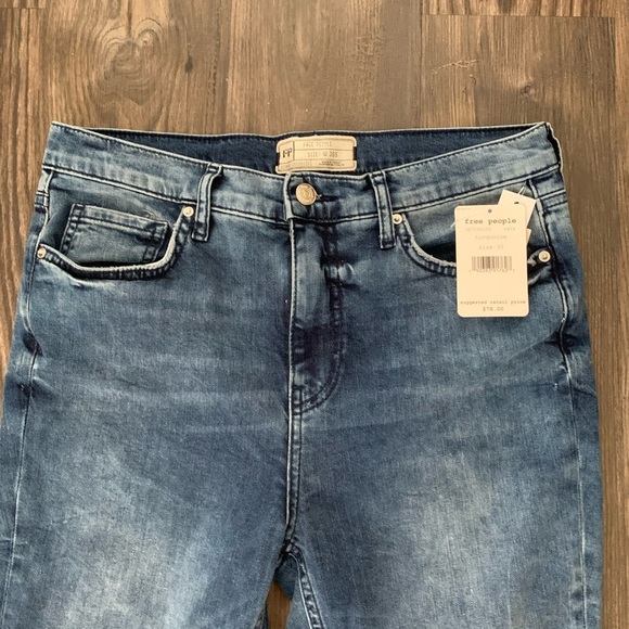 Free People NWT High Waist Skinny Distressed Jeans - Picture 7 of 15